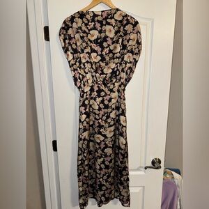 Floral Black and Pink Women's Dress